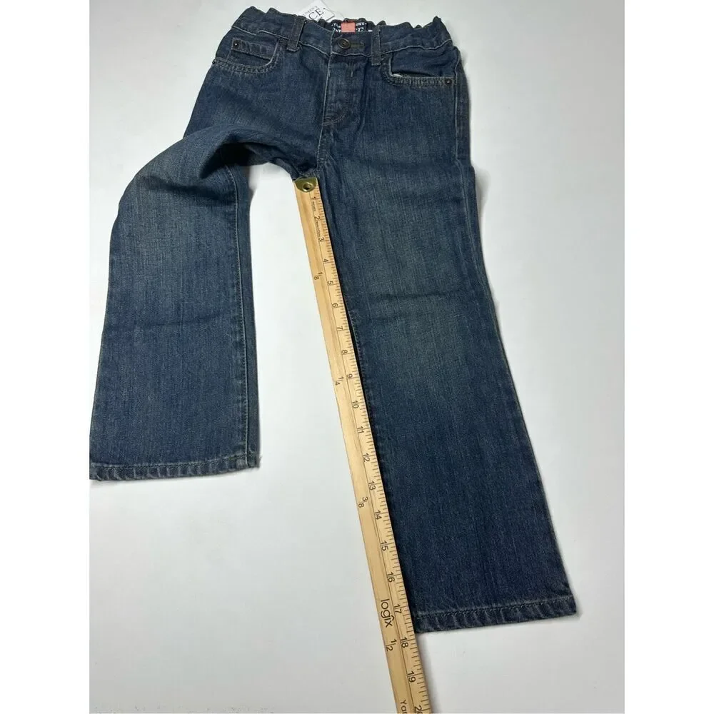 NWT The Children's Place Bootcut Jeans Boys Size 5T Dark Blue Adjustable Waist